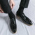 Men's black point toe derby dress shoe 08