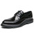 Men's black patent leather derby dress shoe 01