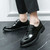 Men's black patent leather derby dress shoe 02