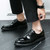 Men's black patent leather derby dress shoe 03