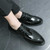 Men's black patent leather derby dress shoe 04