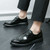 Men's black patent leather derby dress shoe 05