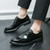 Men's black patent leather derby dress shoe 06