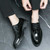 Men's black patent leather derby dress shoe 07