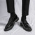 Men's black patent leather derby dress shoe 02