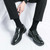 Men's black retro brogue derby dress shoe 06