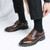 Men's brown retro brogue derby dress shoe 04
