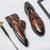 Men's brown retro brogue derby dress shoe 11