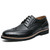 Men's black retro brogue derby dress shoe 01