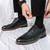Men's black retro brogue derby dress shoe 04