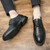 Men's black retro brogue croc pattern derby dress shoe 06
