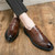 Men's brown retro brogue croc pattern derby dress shoe 06