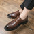 Men's brown retro brogue croc pattern derby dress shoe 05