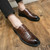 Men's brown retro brogue croc pattern derby dress shoe 04