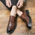 Men's brown retro brogue croc pattern derby dress shoe 07
