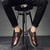 Men's brown retro brogue pattern derby dress shoe 02
