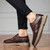 Men's brown retro brogue pattern derby dress shoe 07