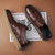 Men's brown retro brogue pattern derby dress shoe 08