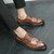 Men's brown retro brogue croc pattern derby dress shoe 07