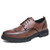 Men's brown retro brogue derby dress shoe 01