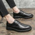 Men's black retro brogue derby dress shoe 02