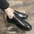 Men's black retro brogue derby dress shoe 03