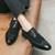 Men's black suede vamp brogue derby dress shoe 06