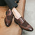 Men's brown suede vamp brogue derby dress shoe 07