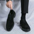 Men's black nubuck leather brogue derby dress shoe 02