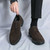 Men's brown nubuck leather brogue derby dress shoe 06