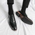 Men's black retro sewn accents oxford dress shoe 02