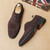 Men's brown suede cap toe oxford dress shoe 07
