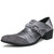 Men's grey pattern & stripe buckle strap oxford dress shoe 01