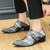 Men's grey pattern & stripe buckle strap oxford dress shoe 03