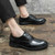 Men's black retro brogue oxford dress shoe 05