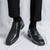 Men's black retro brogue square toe oxford dress shoe 02