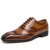Men's brown retro brogue square toe oxford dress shoe 01