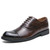 Men's brown brogue cap toe oxford dress shoe 01