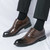 Men's brown brogue cap toe oxford dress shoe 03
