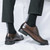 Men's brown brogue cap toe oxford dress shoe 06