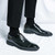 Men's black brogue croc skin pattern cap oxford dress shoe 03