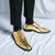 Men's golden brogue croc skin pattern cap oxford dress shoe 02