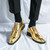 Men's golden brogue croc skin pattern cap oxford dress shoe 03