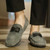 Men's grey buckle strap slip on shoe loafer 03