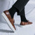 Men's brown croc skin pattern tassel slip on shoe loafer 03