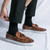 Men's brown croc skin pattern tassel slip on shoe loafer 07