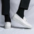 Men's white croc skin pattern tassel slip on shoe loafer 04