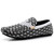 Men's black pattern print slip on shoe loafer 01