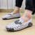 Men's white pattern print slip on shoe loafer 05