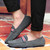 Men's grey stripe strap slip on shoe loafer 03